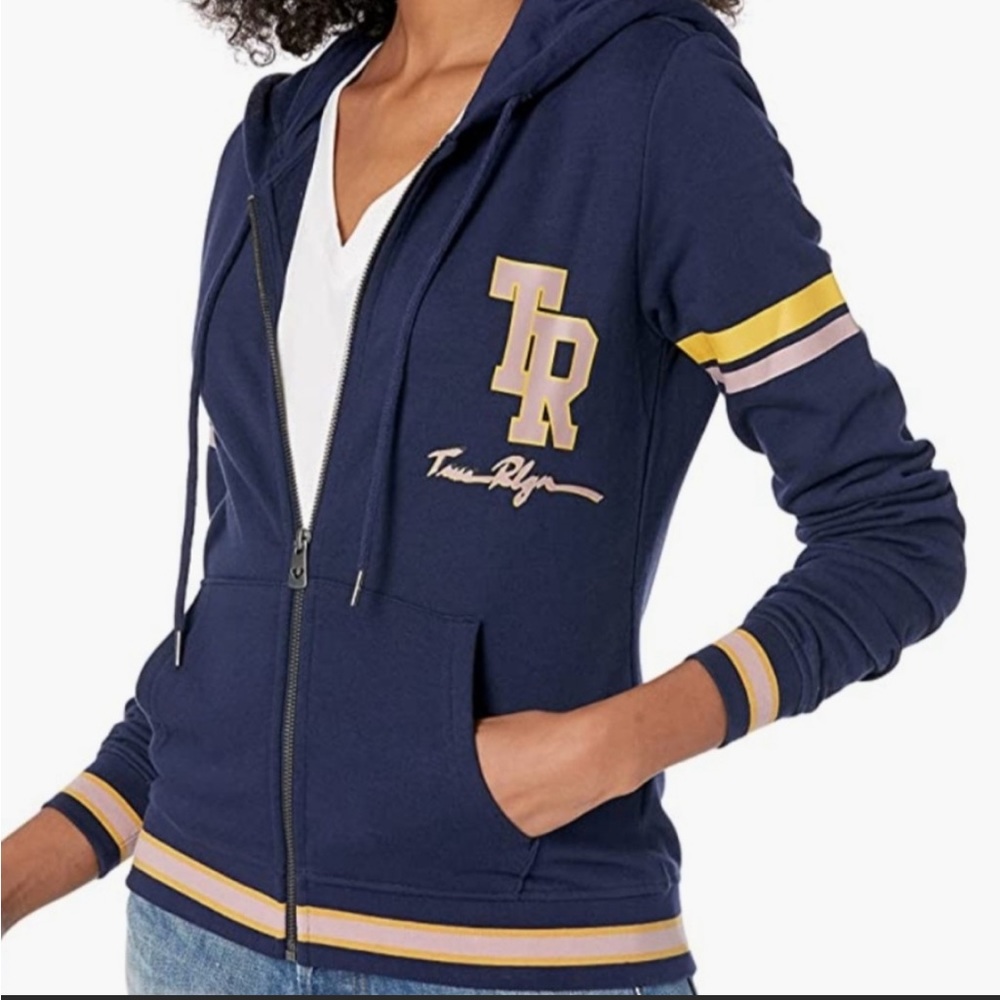 True Religion: Women's Blue Collegiate Zip Up Hoodie size S/P